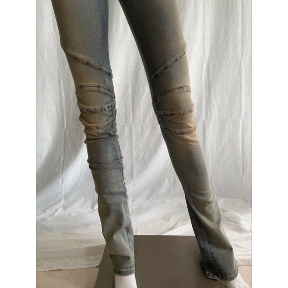 Balmain Women's Moto-style Distressed Low-Rise 36 - Picture 3 of 12